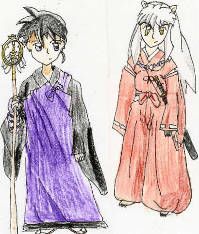 Inuyasha and Miroku by blackbird1331