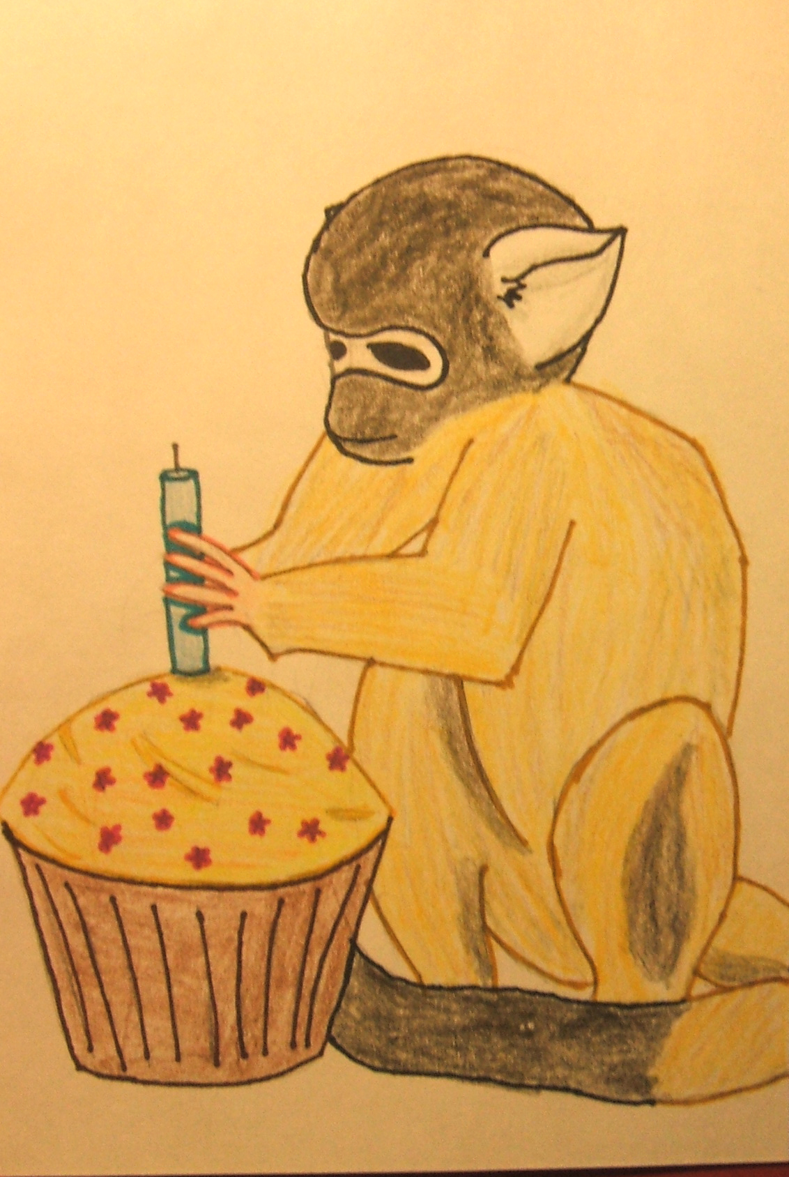 Monkey with a Cupcake by blackdragon1991