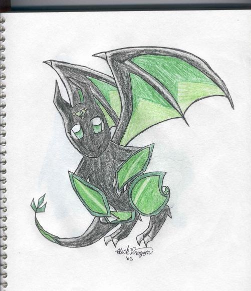 Green armored dragon (request for Oricalcoss) by blackdragon_518