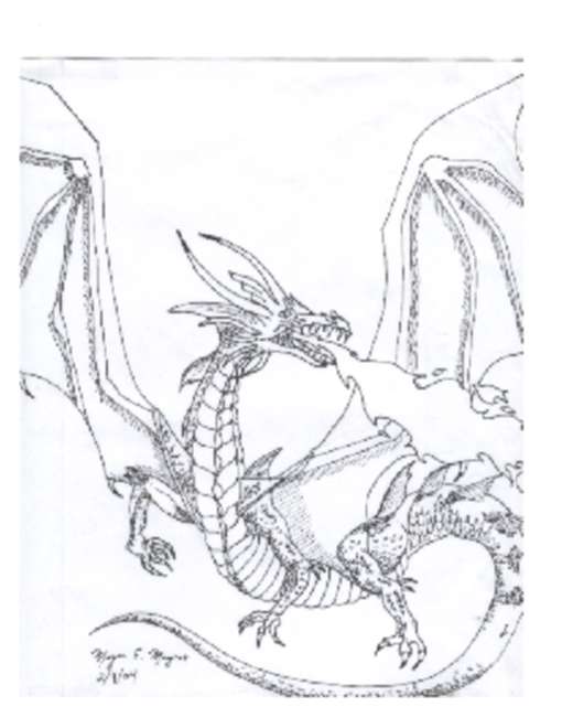 Sketch of a fire dragon by blacknwhite_inu