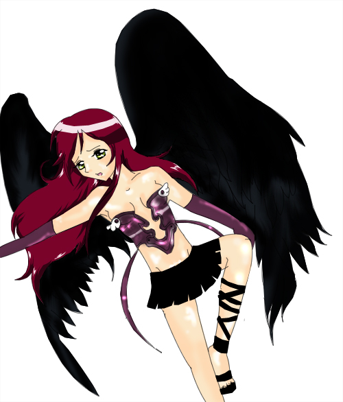Dark angel girl by blackpaintbucket