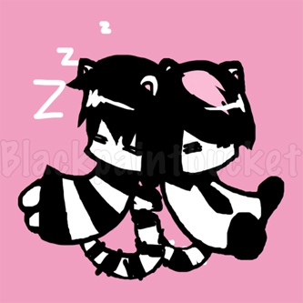 Pink sleeping chibisugar stuff yay! by blackpaintbucket