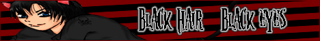 Banner: Black hair Black eyes by blackpaintbucket