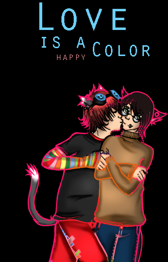 Love is a happy color by blackpaintbucket
