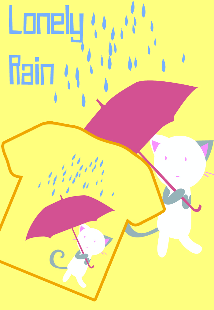 Lonely Rain  (T-shirt compitition) by blackpaintbucket