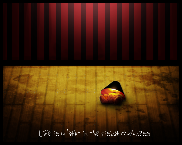 Life is a light in the rising darkness by blackpaintbucket
