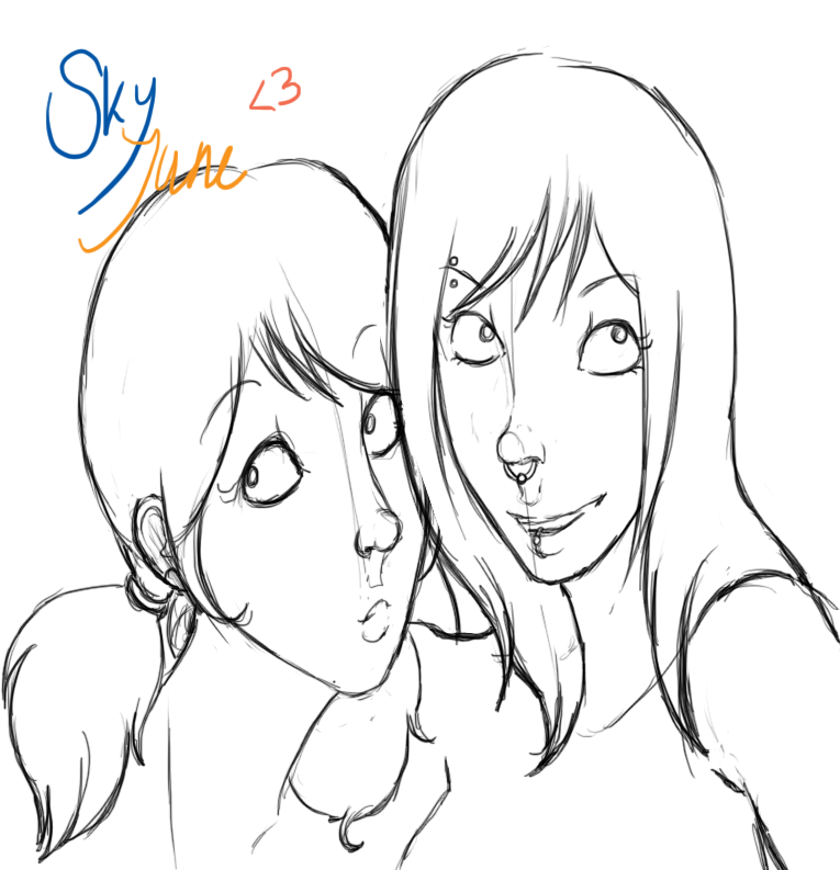 Sky and June for Omichi by blackpaintbucket