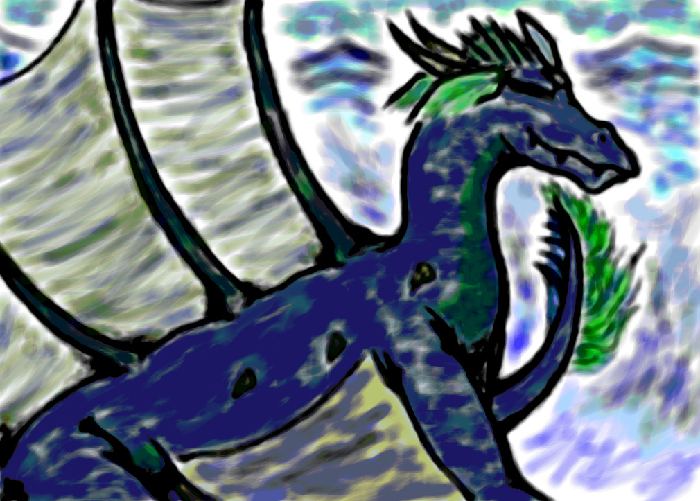 Water Dragon by blackrainbowdragon
