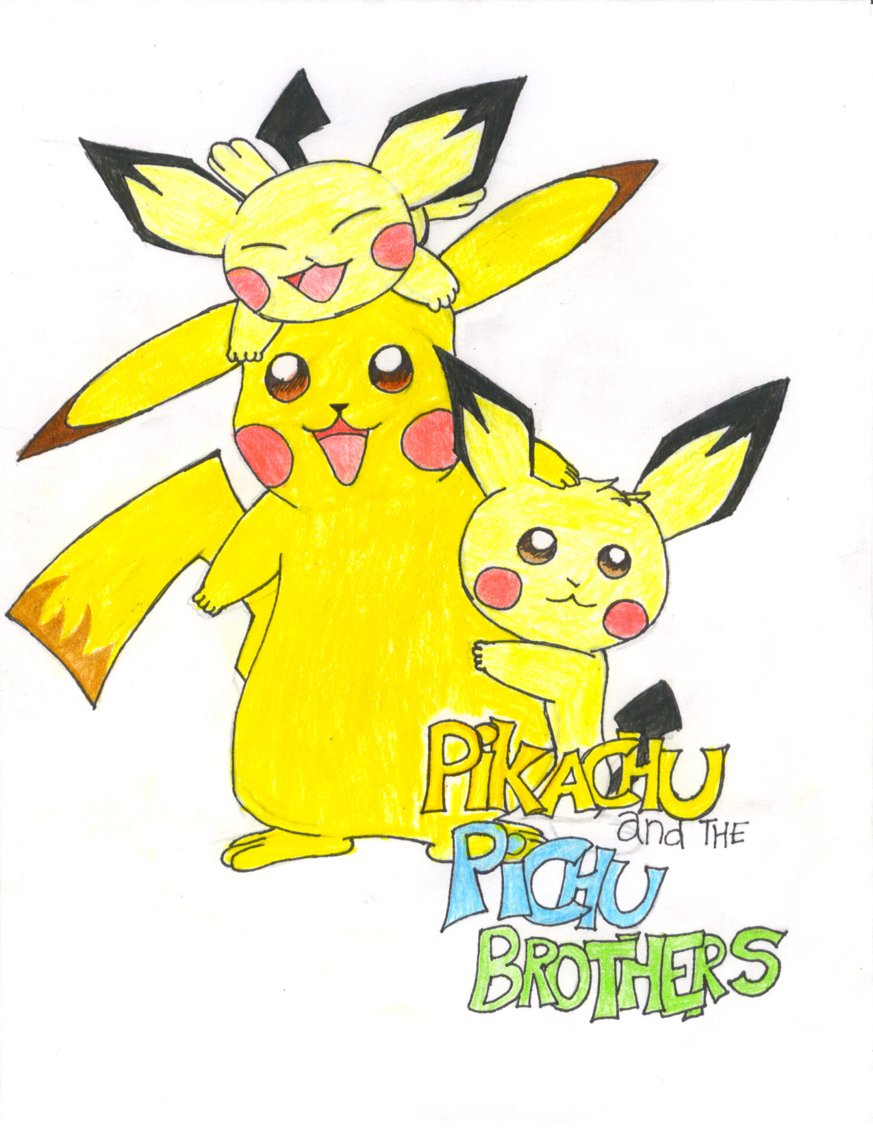 Pikachu and Pichu Bro.s by blackrainbowdragon