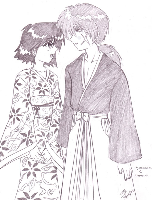 Request Art - "Yokoana" & Kenshin by blackwings
