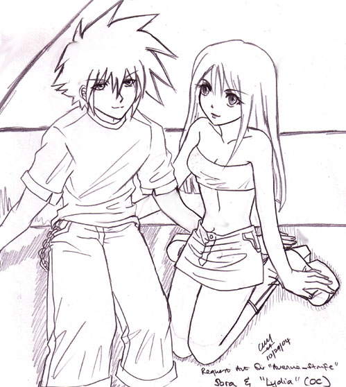 Request 4 Avenue_Strife - "Lydia" & Sora by blackwings