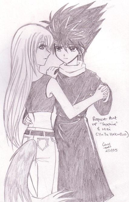Request Art - 'Sapphire' and Hiei (YYH) by blackwings