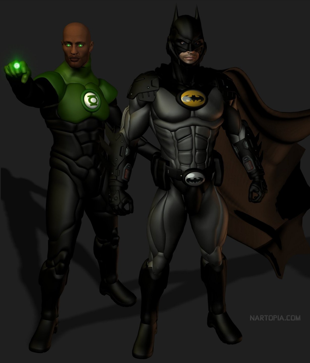 Green Lantern &amp; Batman by blackzig