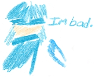 Blue Degrazia-ish Chibbi Riku Crayon Doodle by blind_stranger