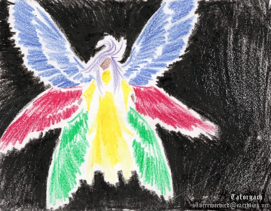 the Guardian (DeGrazia-ish Crayon-doodle) by blind_stranger