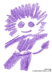 Wacky Purple Lion Crayon-Doodle by blind_stranger