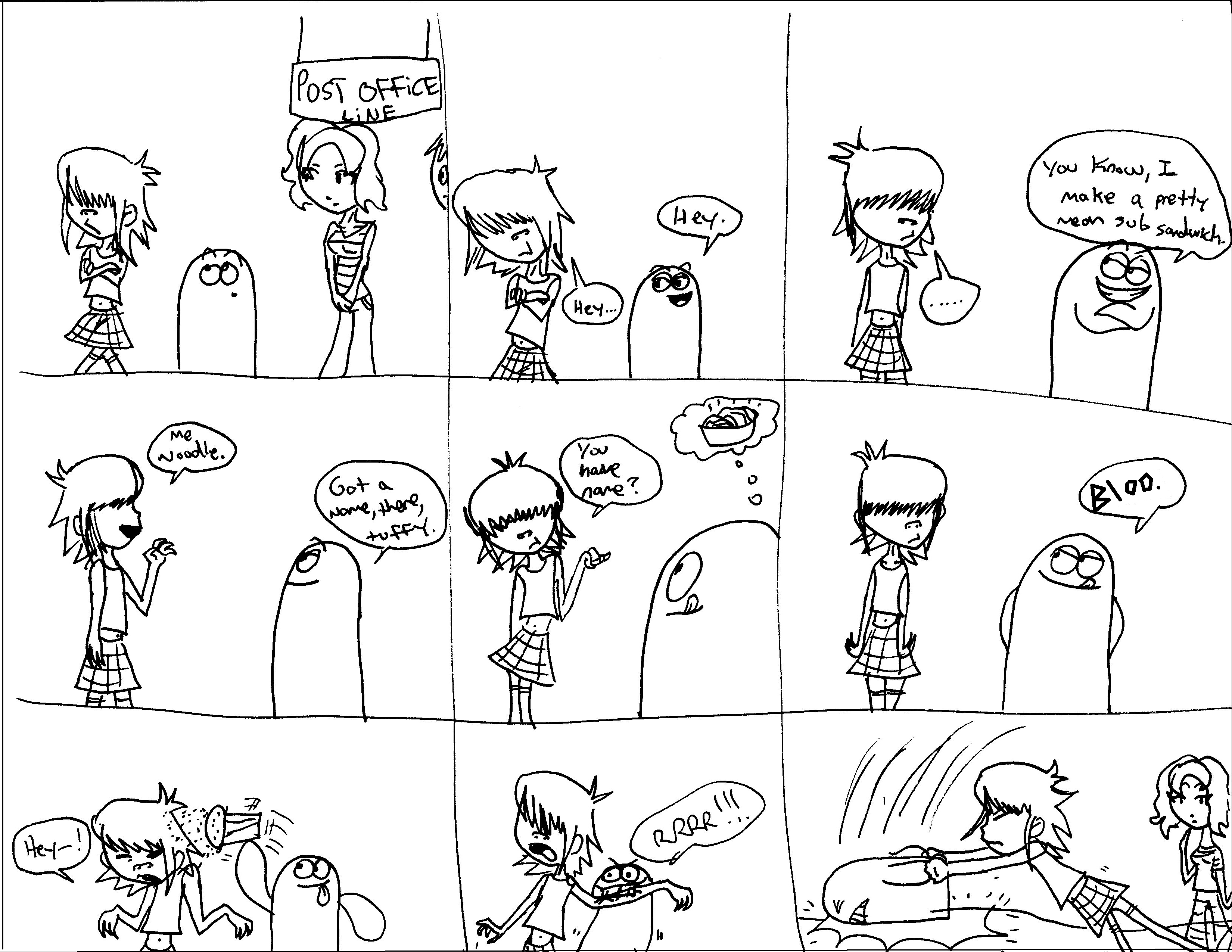 Noodle meets Bloo comic by bloo180