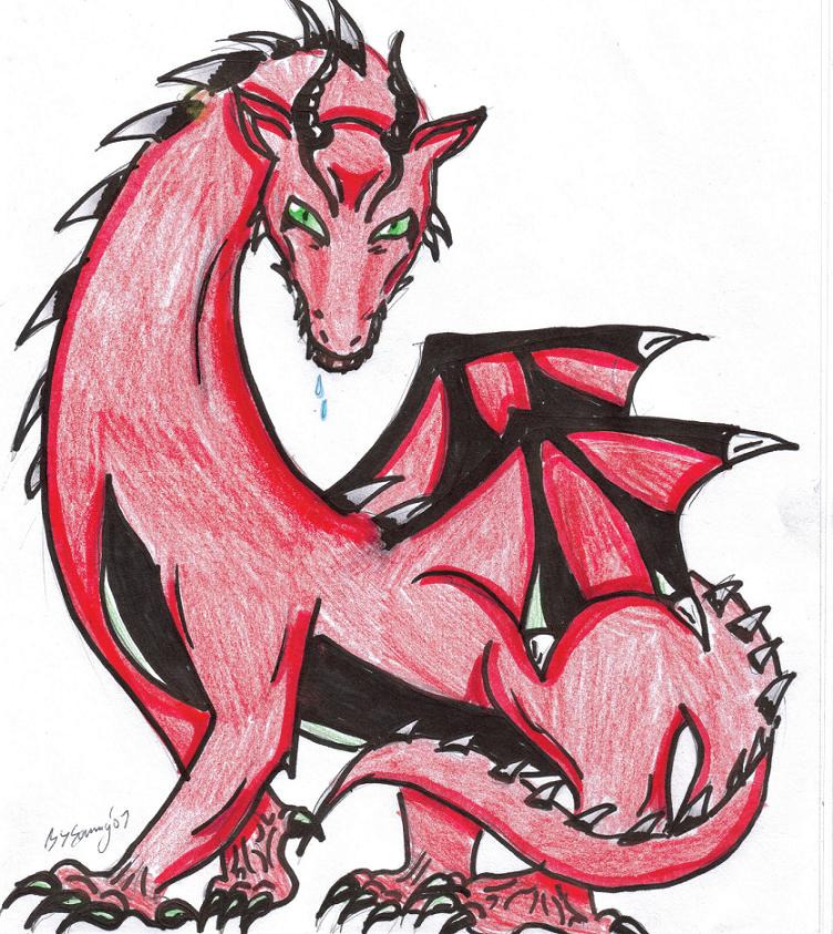 Random red dragon by bloo180