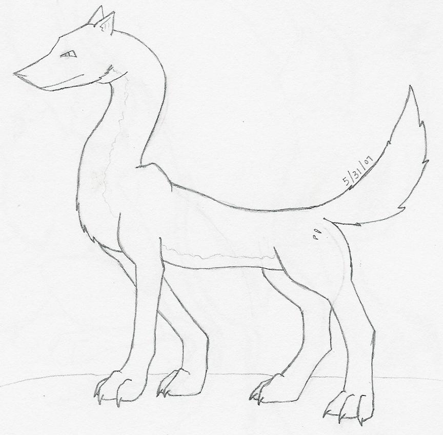 Dragon Dog (Uncolored) by blood_of_inuyasha
