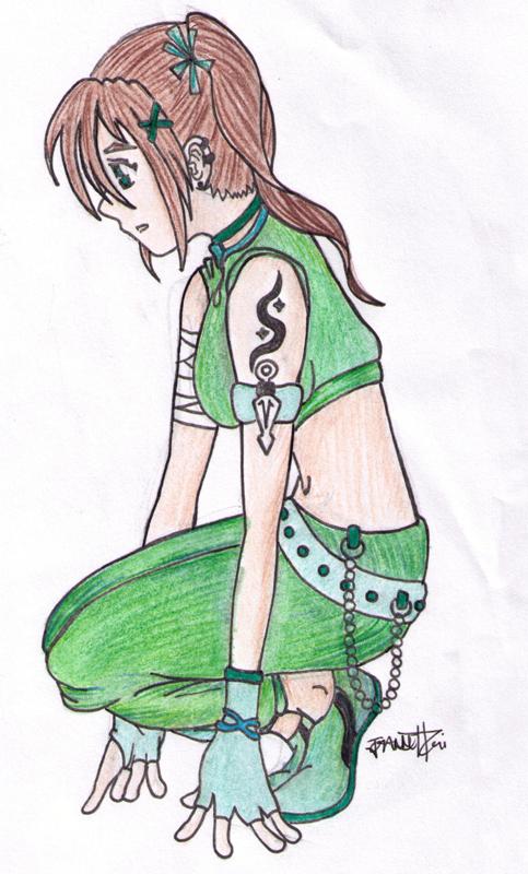 Green Female Ninja by bloodyangel14