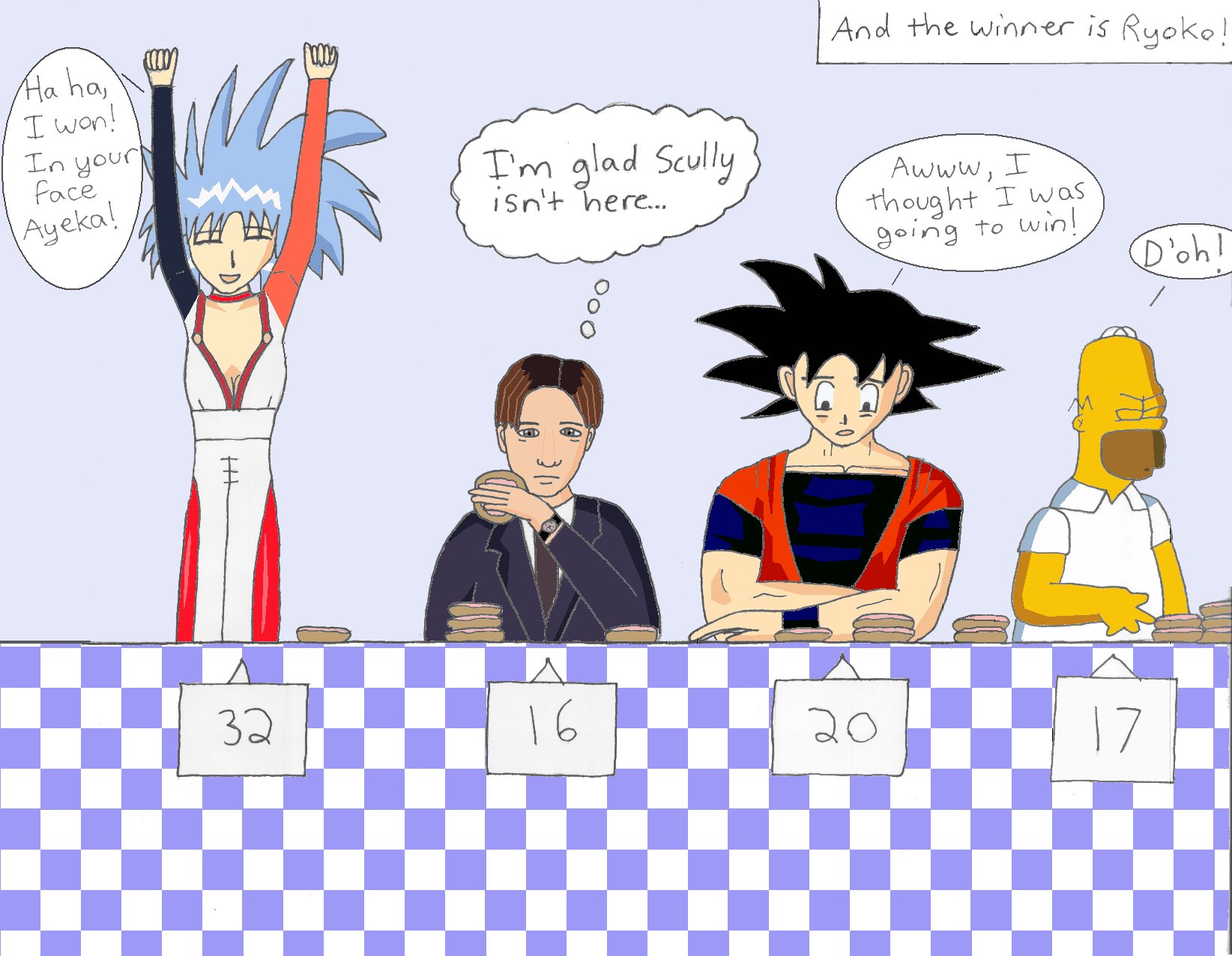 Donut eating contest!! - for Animeiac by bluefairy421