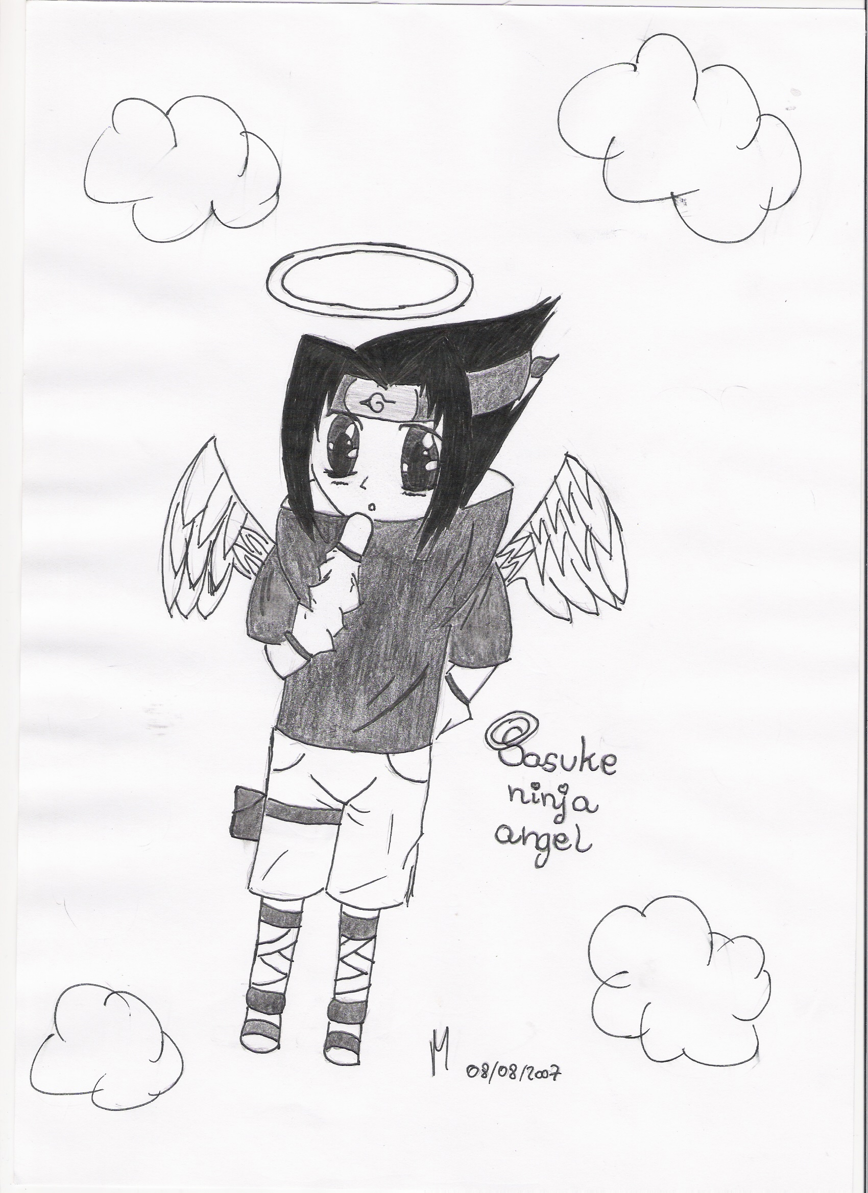 Sasuke ninja angel by bonebraker