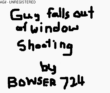 guy falls out of a window shooting by bowser724