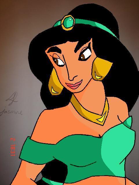 Disney's Jasmine (coloured in paint) by boxingbabe
