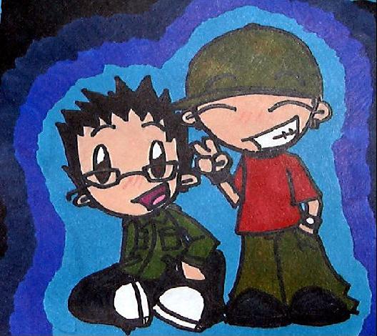 Chibi Chester and Mike by brainfreezy2004