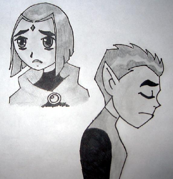 Raven and Beast Boy All Sad and Stuff by brainfreezy2004