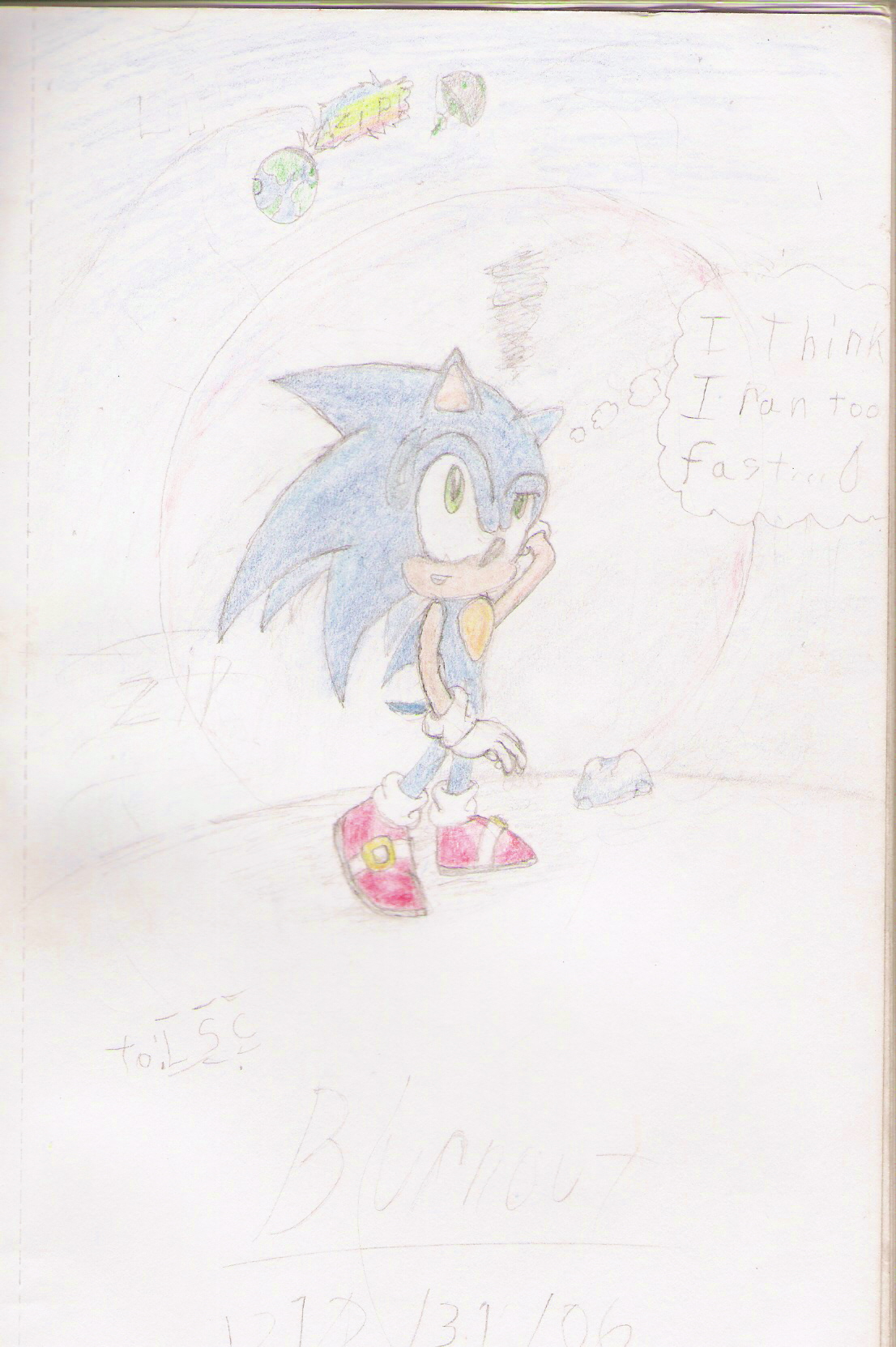 Sonic... on the moon? o_O *lurking_shadow_creature's request* by burnout1992