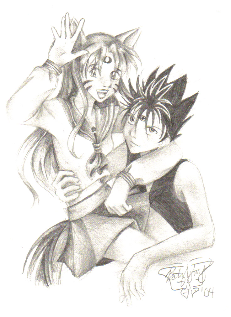 Hiei and Miyuki for Kavikalphwolf and Kacey *reque by butterfly111585