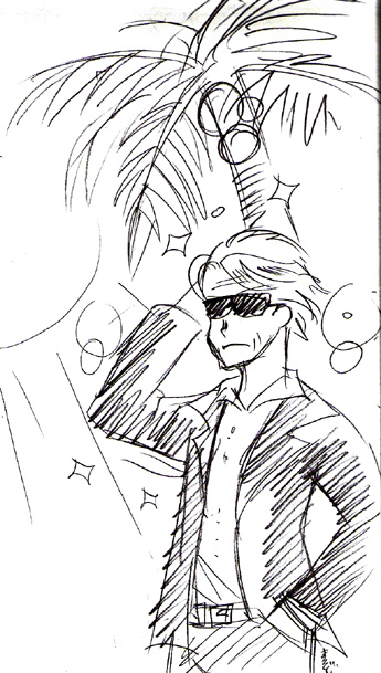 As usual, facing to the sun-wearing sunglasses.... by CELICA--ishikawa