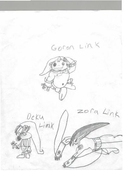 Zora, Goron, and Deku link by CLKChris