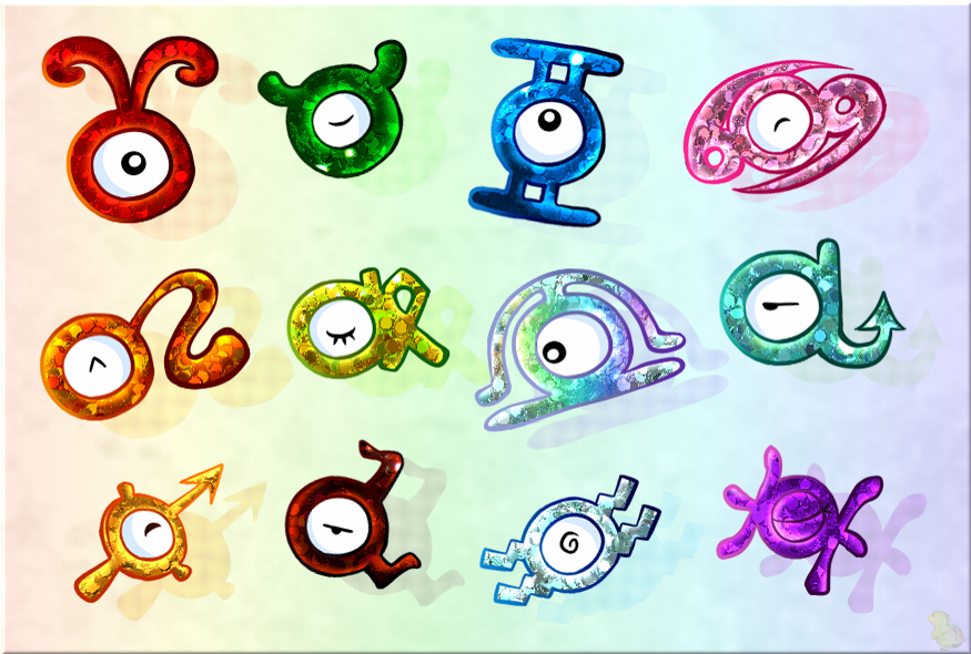 Unown Zodiac by CRwixey