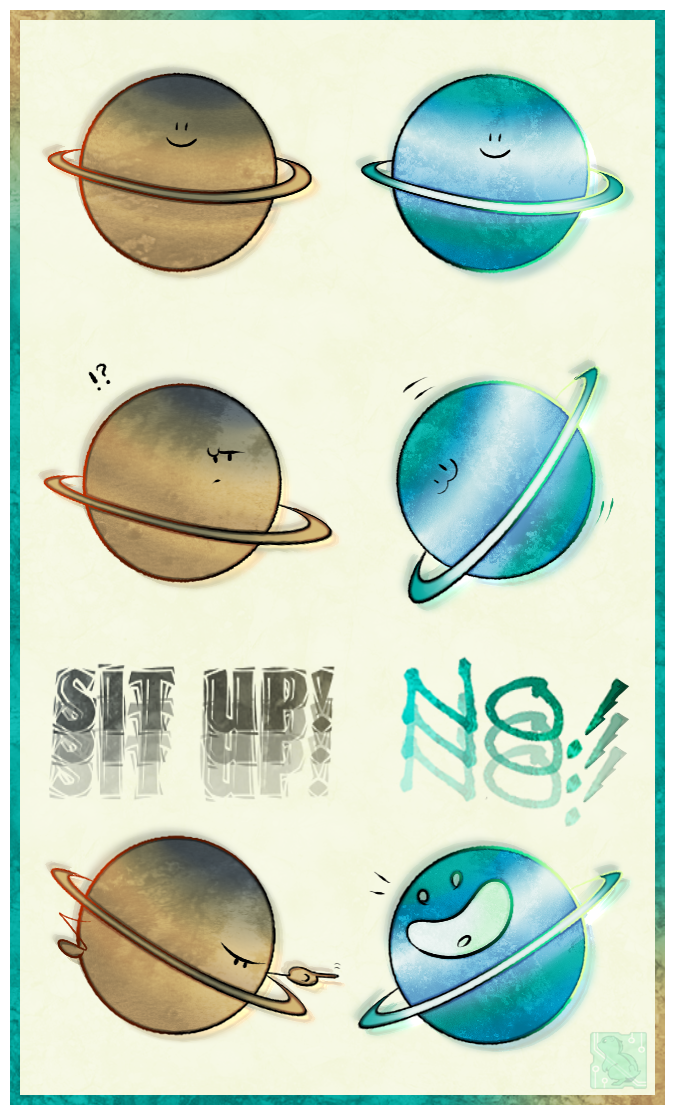 Saturn and Uranus by CRwixey