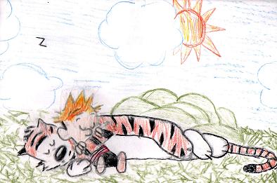 Calvin and Hobbes Sleeping by CalvinandHobbes