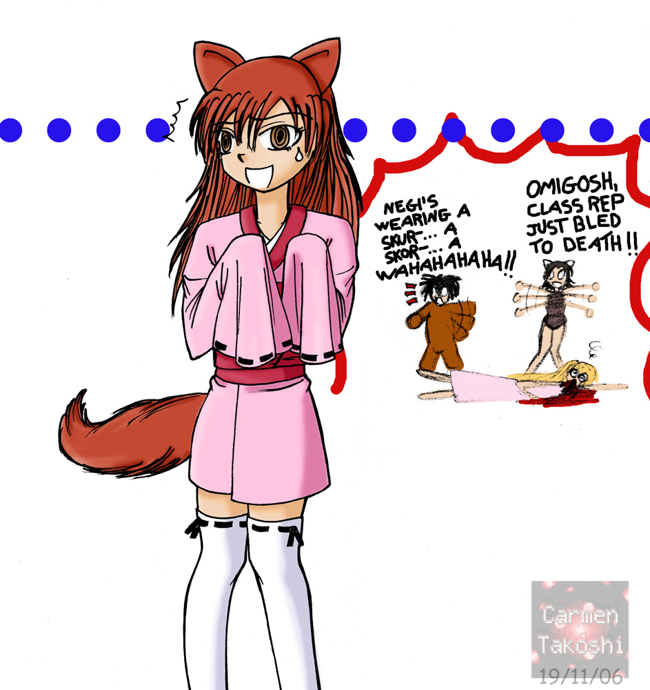 Behold the mini-skirted kitsune girl! by Carmen_Takoshi