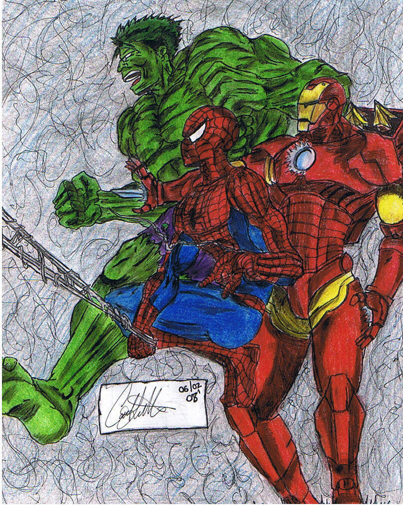 The Hulk, a Spider and IRON MAN by CatLady
