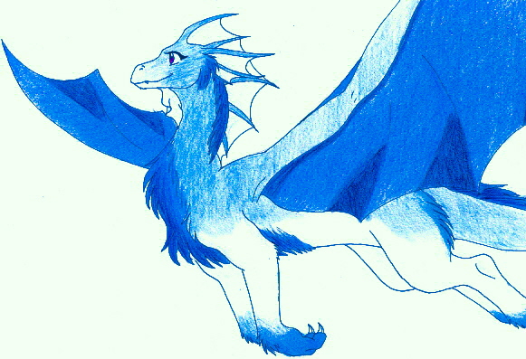 Blue Dragon Flying by CatWhoHas14Tails