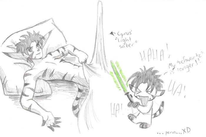 Cyrus Invites You To See His "Light Saber" ^_~ by CatWhoHas14Tails