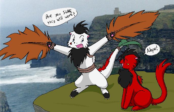 Quar teaching Auro to fly XD by CatWhoHas14Tails