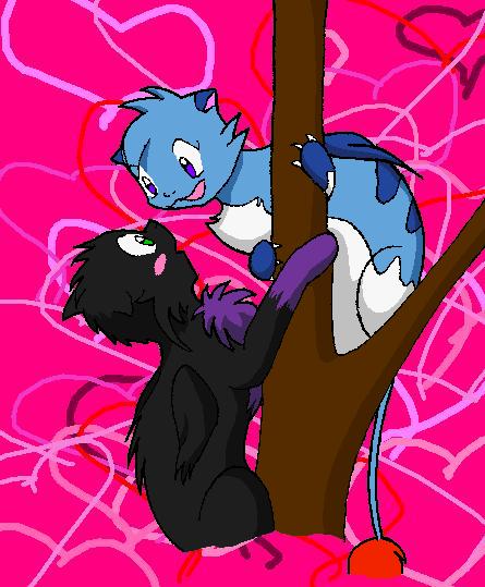 Joon flirts with Nero in a tree by CatWhoHas14Tails
