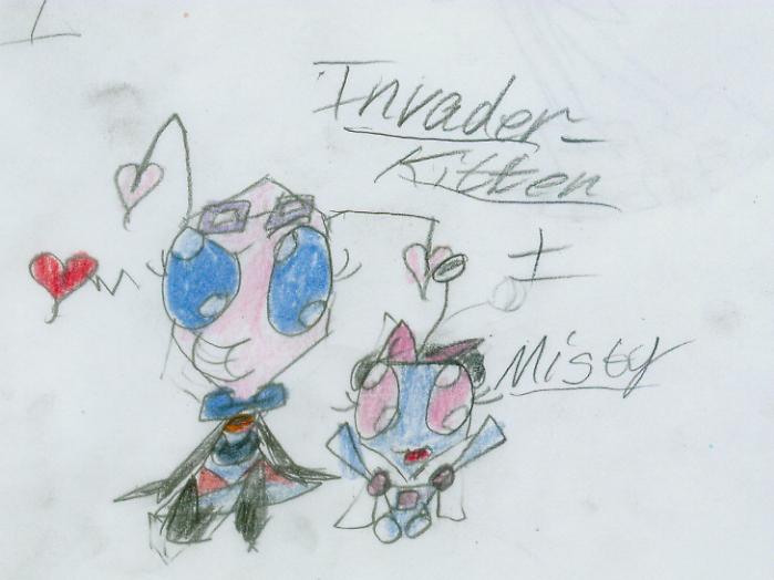 Invader-Kitten + Misty by Catgirlrocks
