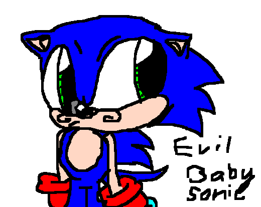 evil baby sonic in MS paint by Catgirlrocks