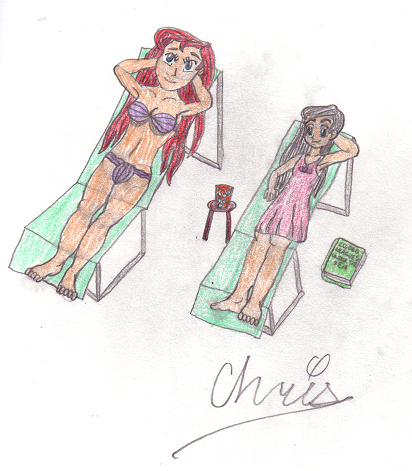 Ariel and Melody at the beach by Cclarke