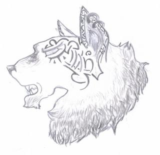 Tribal Wolfhead by CeeCee