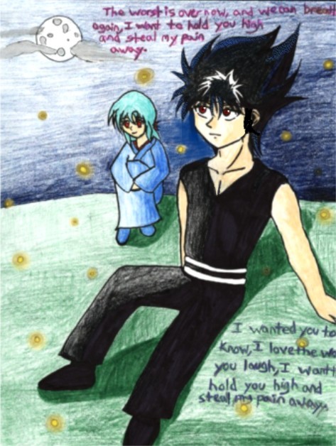 Hiei and Yukina under the stars by Ceil
