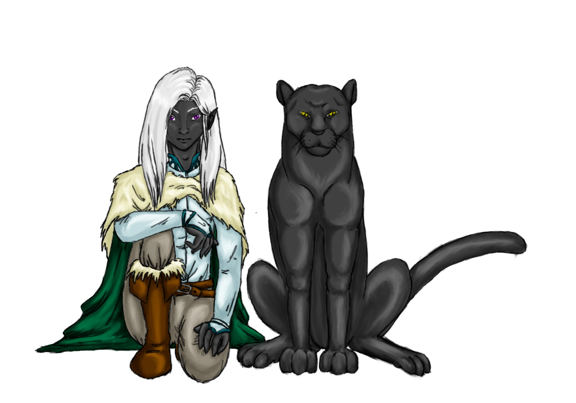 Drizzt & Guen (in color) by Ceres_de_Rehka