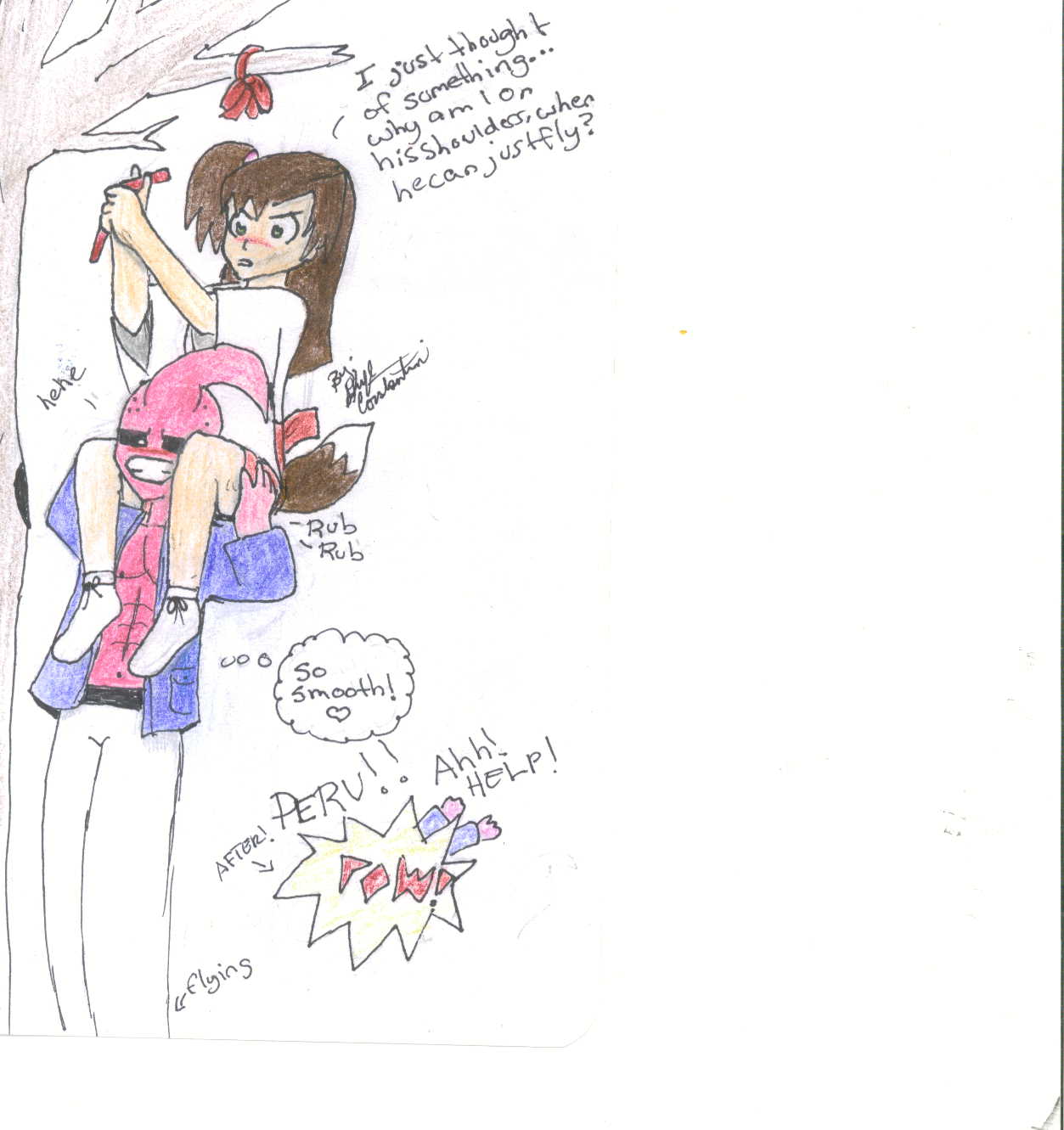 on buu's shoulders :P *request from Chibi_Kid_Buu* by Chanika